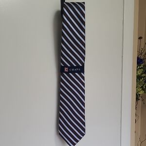 Chaps Brown and Light Blue Diagonal Stripe Tie
